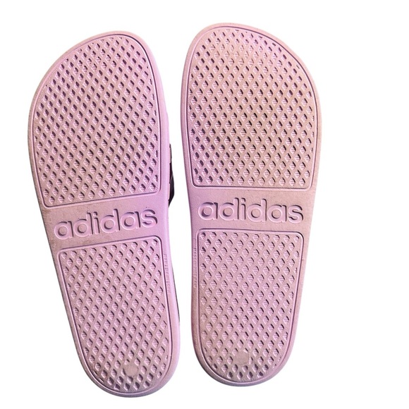 Adidas Adilette Aqua Slides Women’s Size 11 Pink White Stripes Comfort Sandals - Picture 9 of 9